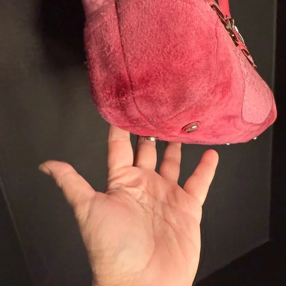 Vintage Coach 7080 pink soho signature canvas jacquard satchel purse suede trim - Picture 2 of 14